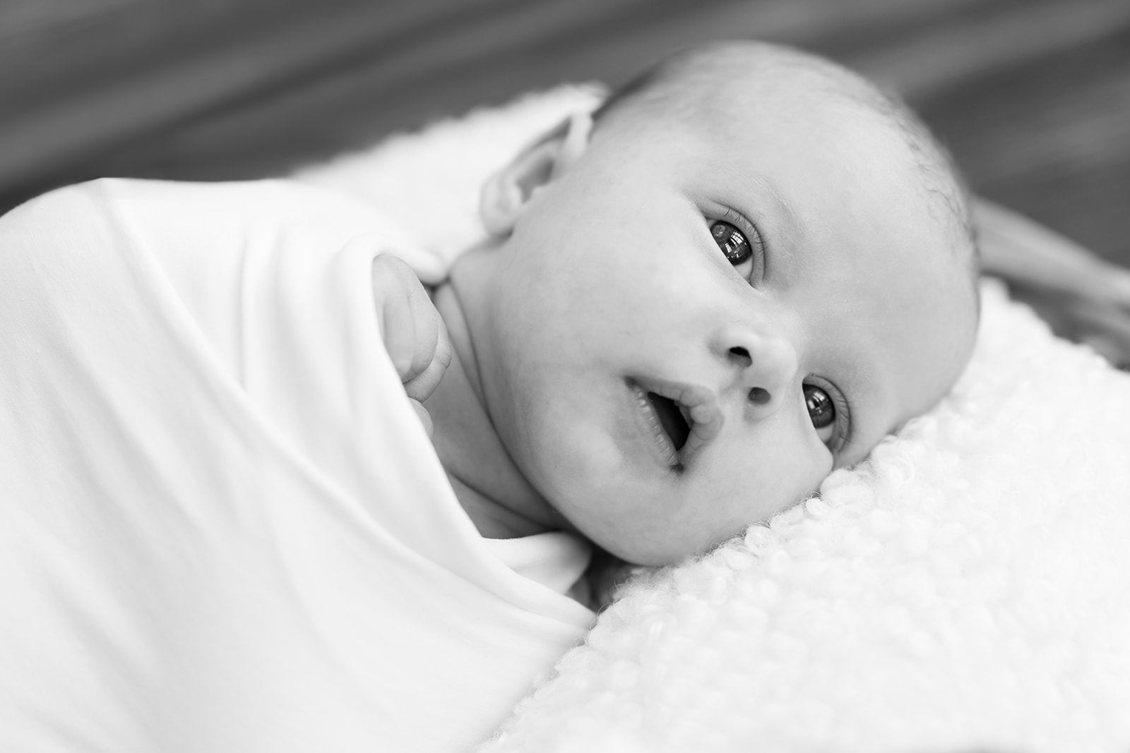 Photographie de nouveau-né emmailloté